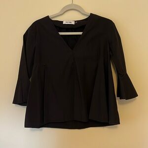 DO+BE black bell sleeve poplin blouse size M
